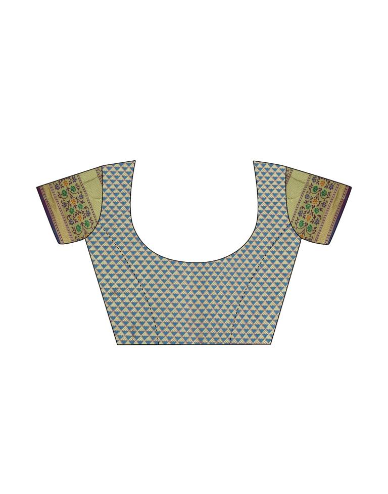 Teal Blue Patola Silk Saree | Leemboodi