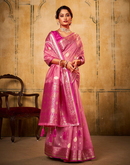 Pink Silk Saree | Leemboodi