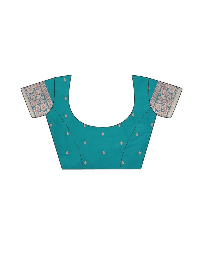 Turquoise Green Silk Saree | Leemboodi