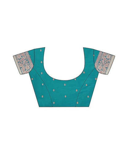 Turquoise Green Silk Saree | Leemboodi