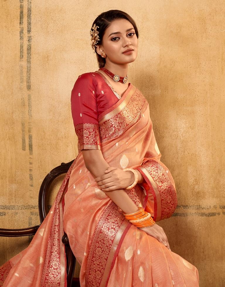 Orange Silk Saree | Leemboodi