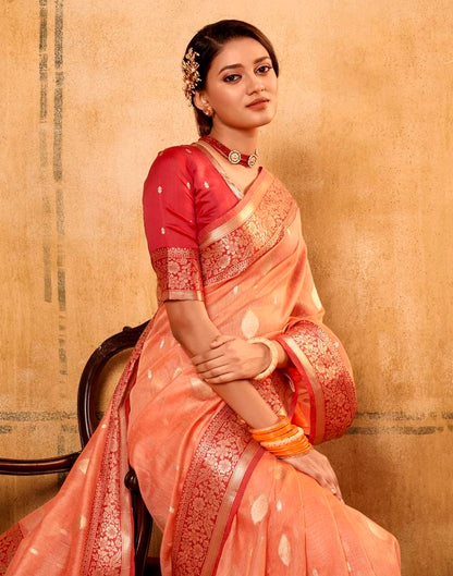 Orange Silk Saree | Leemboodi