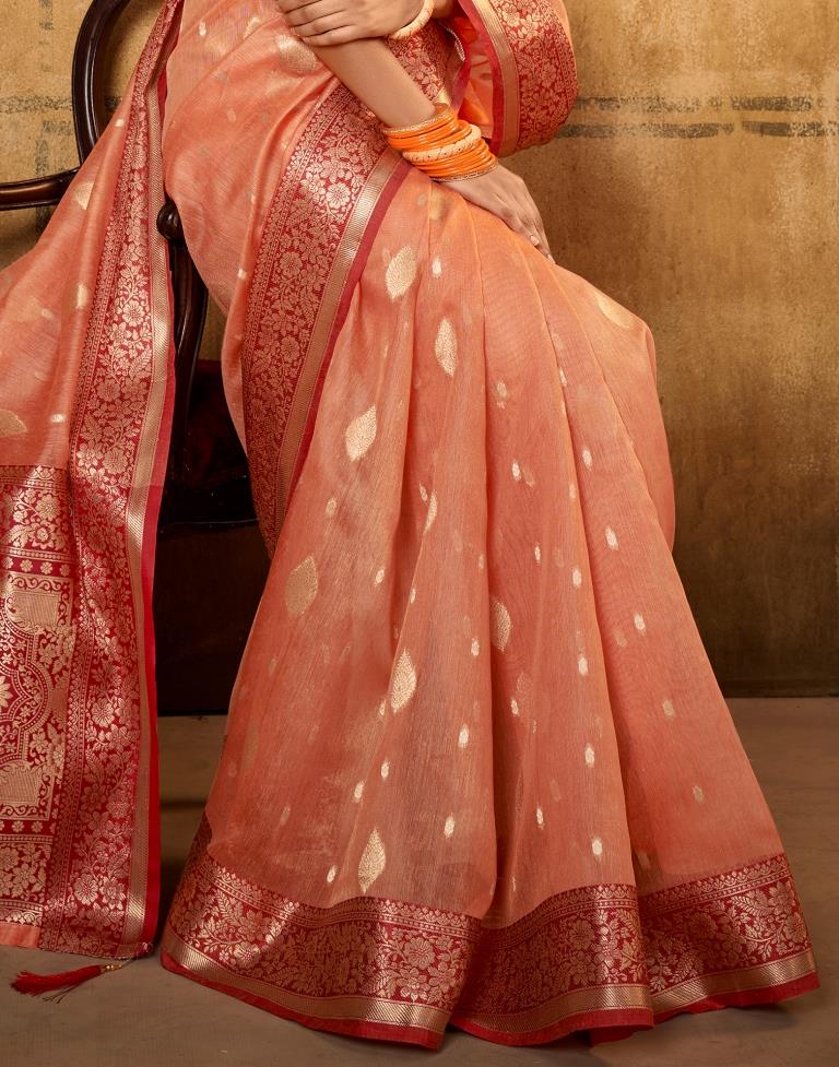 Orange Silk Saree | Leemboodi