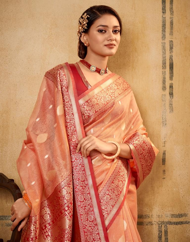 Orange Silk Saree | Leemboodi