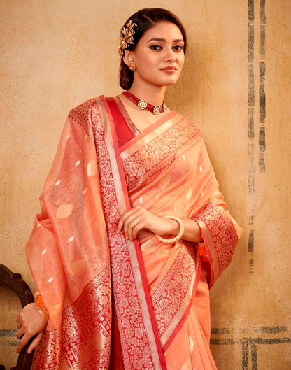 Orange Silk Saree | Leemboodi