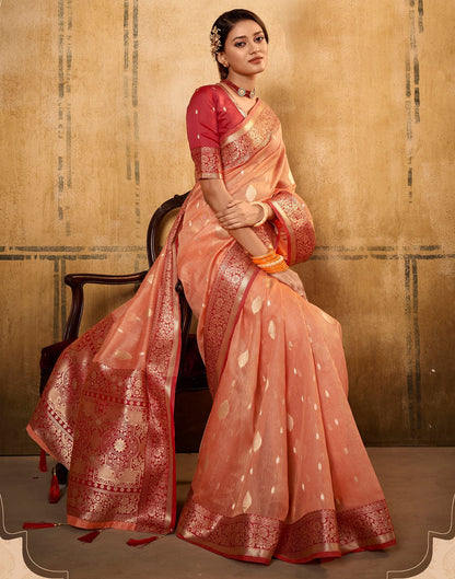 Orange Silk Saree | Leemboodi