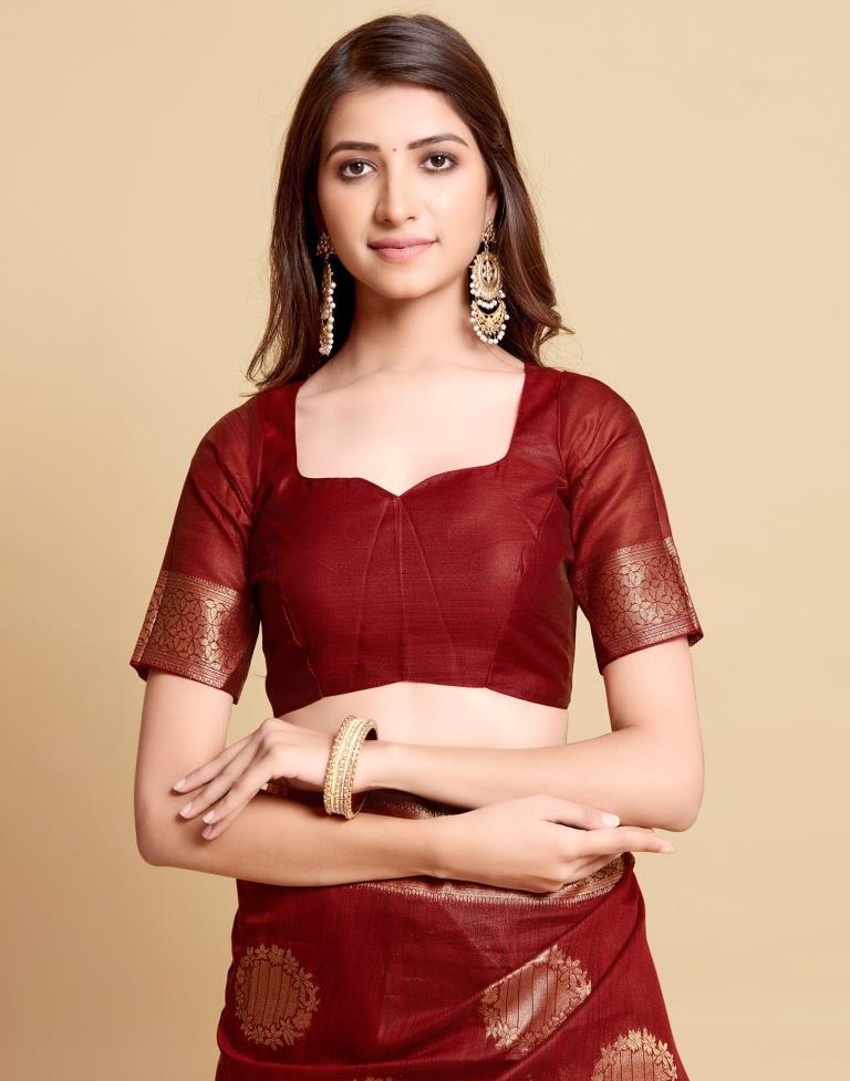 Maroon Tassel Saree | Leemboodi