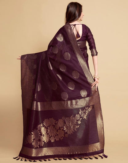 Wine Tassel Saree | Leemboodi