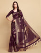 Wine Tassel Saree | Leemboodi