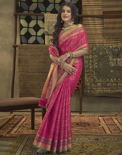 Pink Patola Silk Saree | Leemboodi