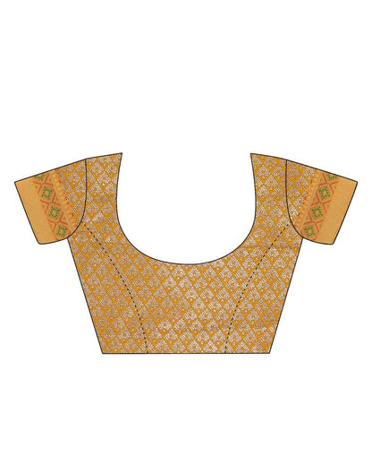 Mustard Yellow Patola Silk Saree | Leemboodi