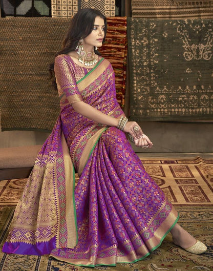 Purple Patola Silk Saree | Leemboodi