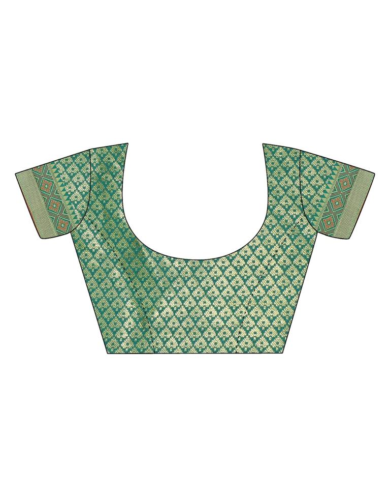 Rama Green Patola Silk Saree | Leemboodi