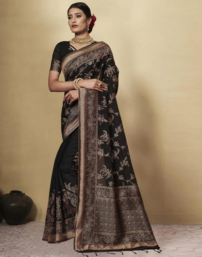 Black Cotton Saree | Leemboodi