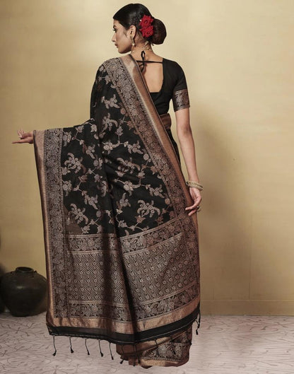 Black Cotton Saree | Leemboodi