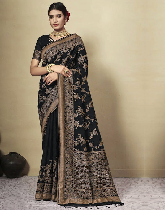 Black Cotton Saree | Leemboodi