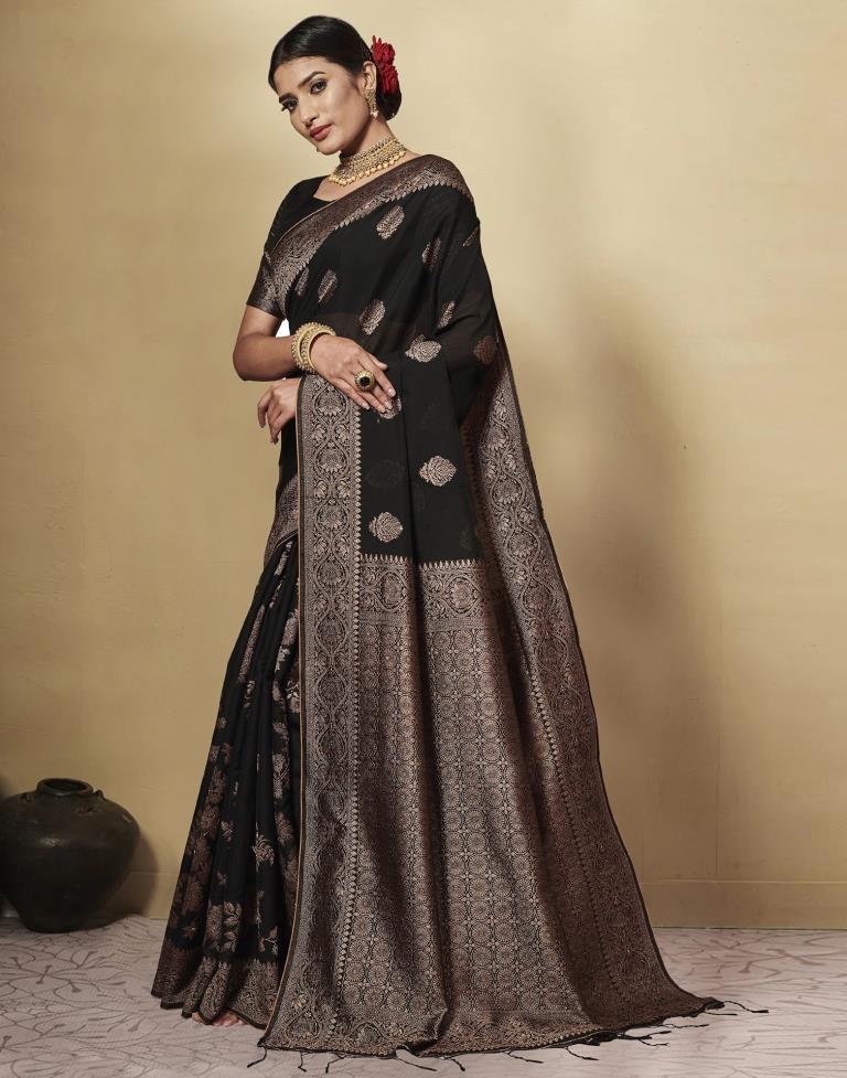 Black Cotton Saree | Leemboodi