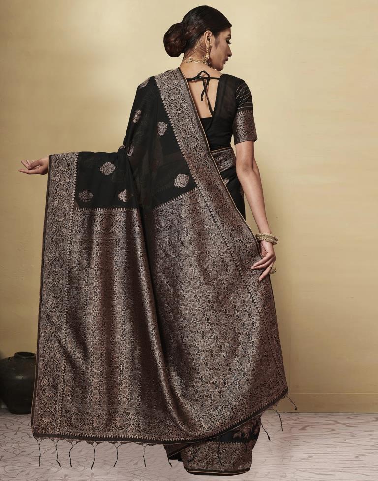 Black Cotton Saree | Leemboodi
