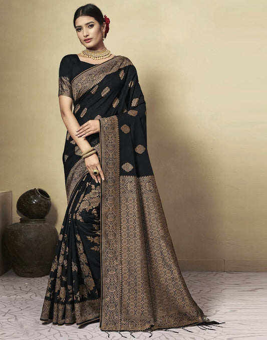 Black Cotton Saree | Leemboodi