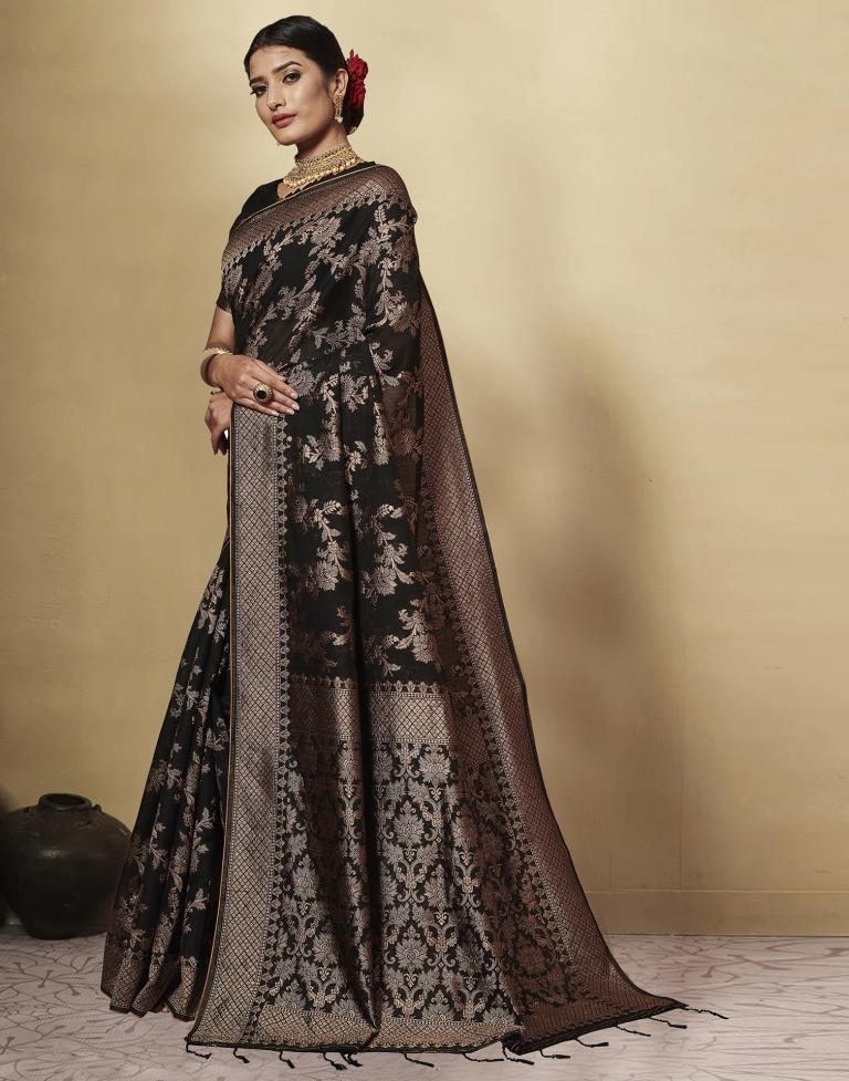 Black Cotton Saree | Leemboodi
