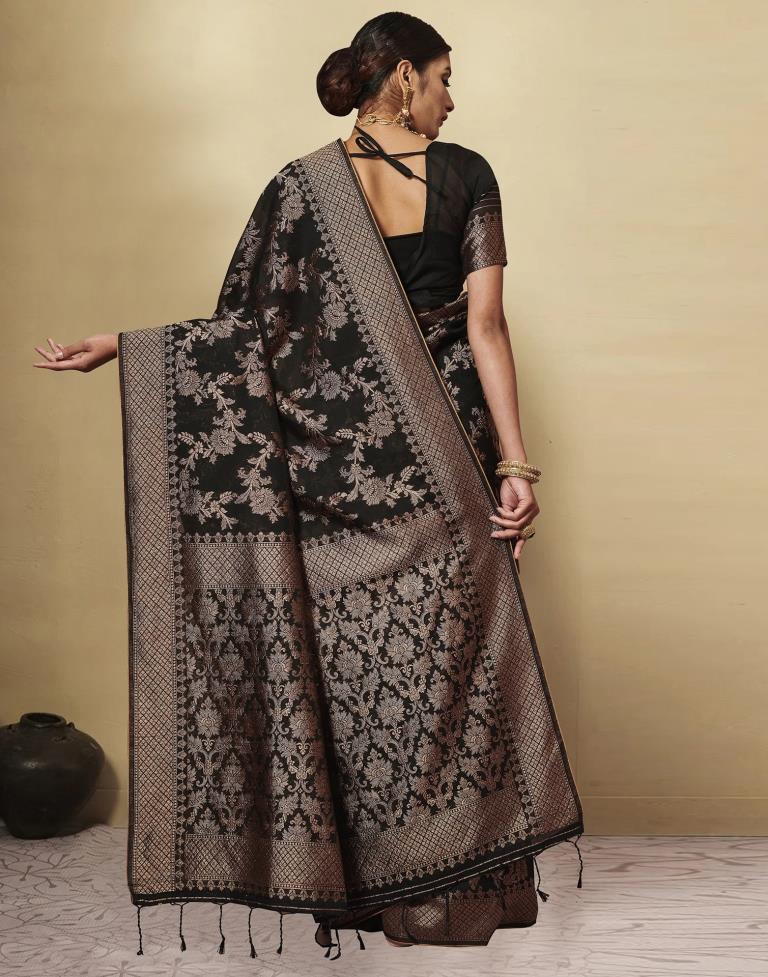 Black Cotton Saree | Leemboodi