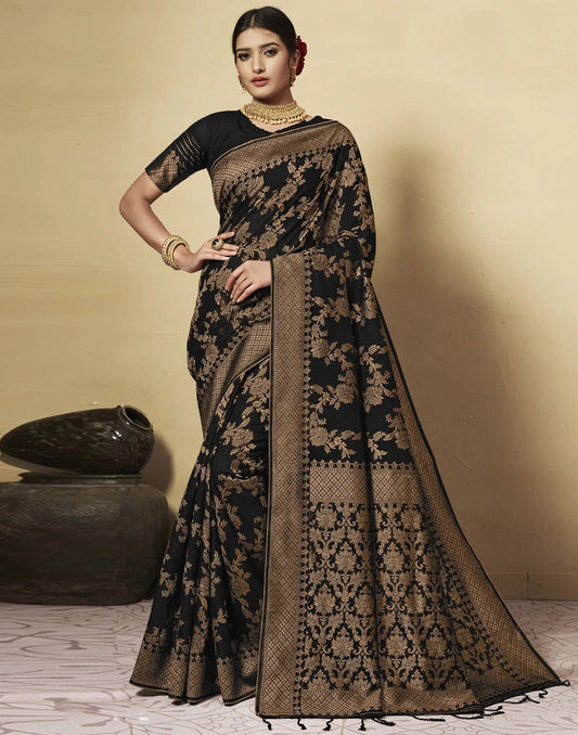 Black Cotton Saree | Leemboodi