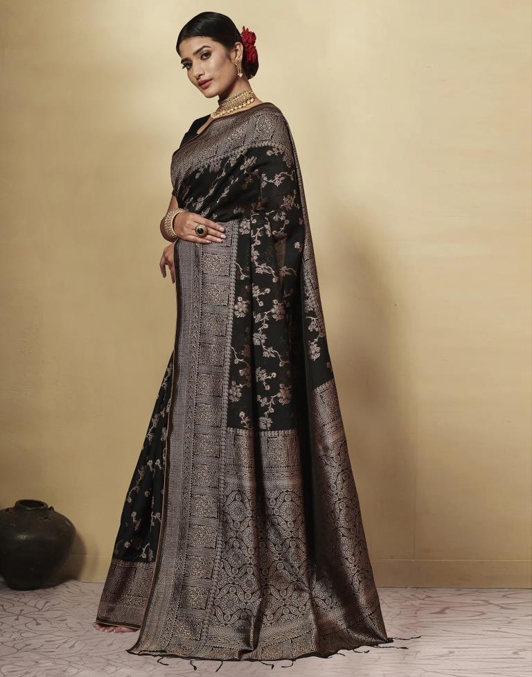 Black Cotton Saree | Leemboodi
