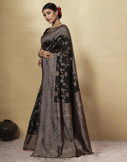 Black Cotton Saree | Leemboodi