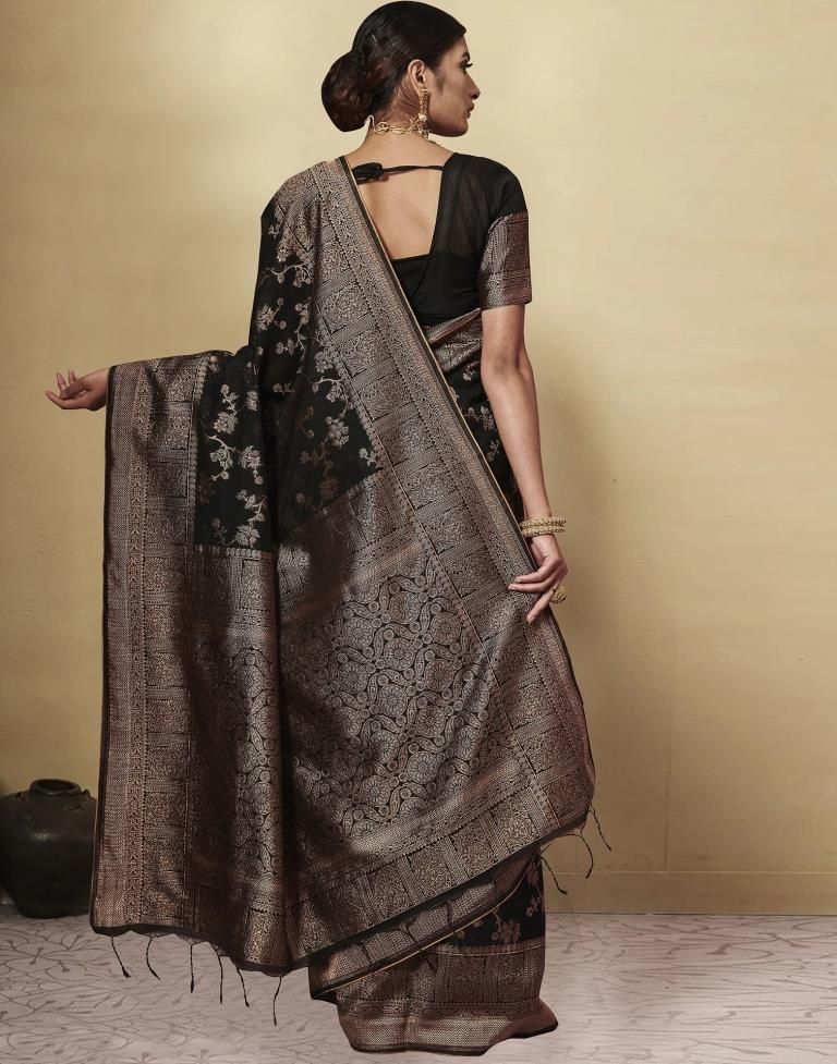 Black Cotton Saree | Leemboodi