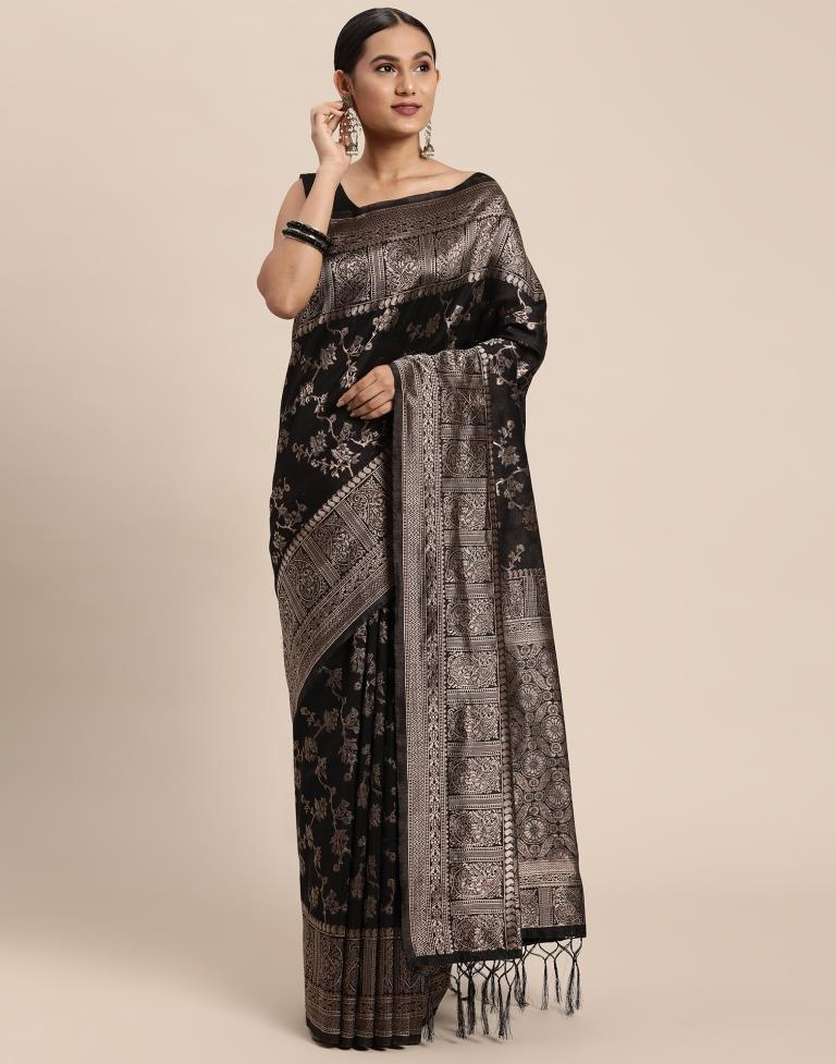 Black Cotton Saree | Leemboodi