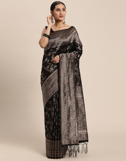 Black Cotton Saree | Leemboodi