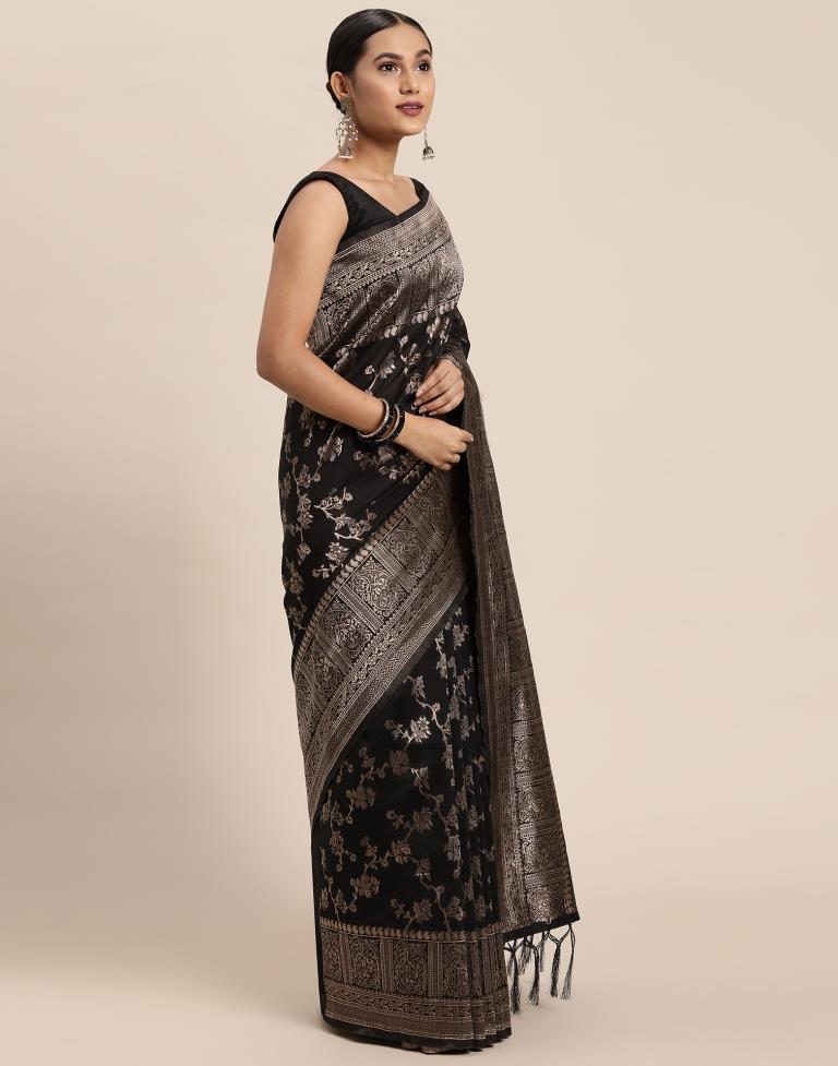 Black Cotton Saree | Leemboodi