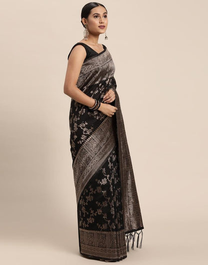 Black Cotton Saree | Leemboodi