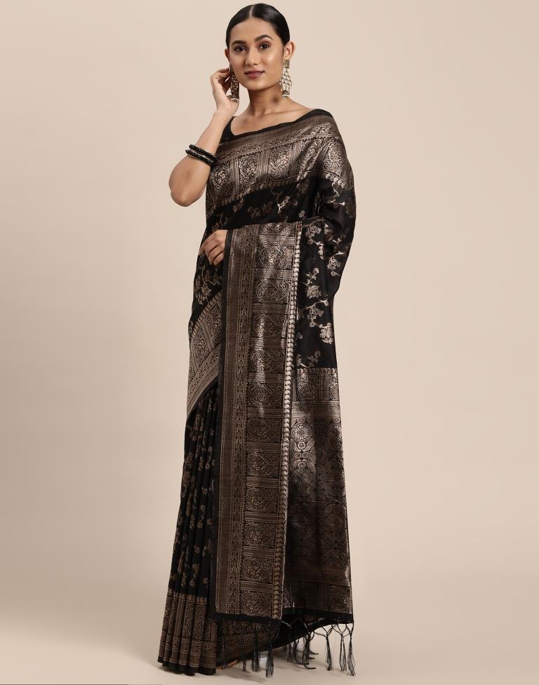 Black Cotton Saree | Leemboodi