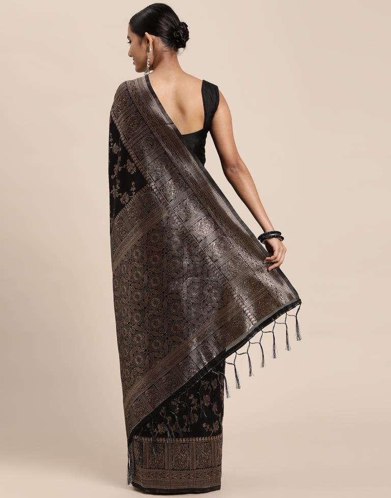Black Cotton Saree | Leemboodi