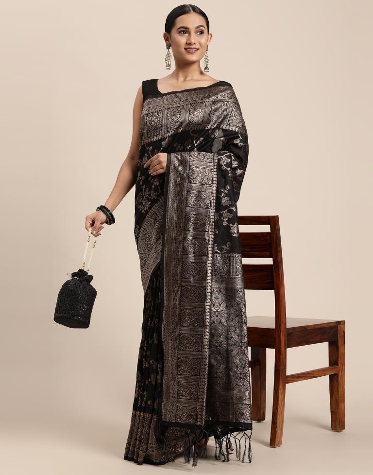 Black Cotton Saree | Leemboodi