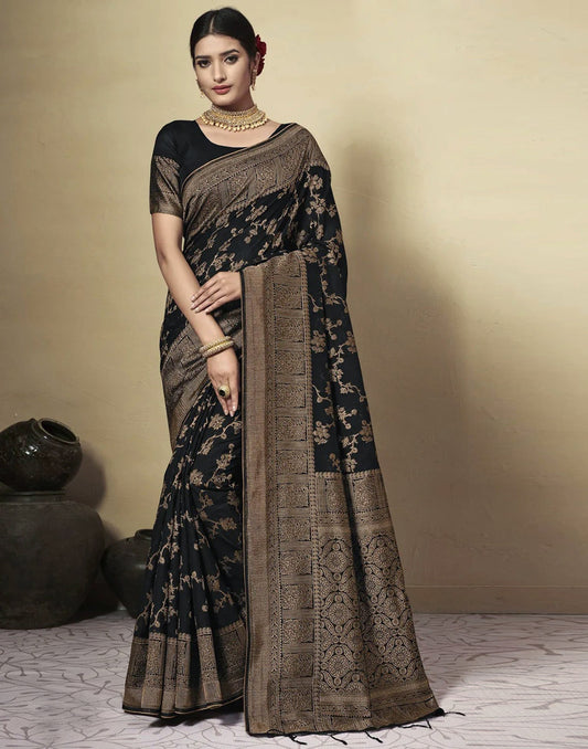 Black Cotton Saree | Leemboodi