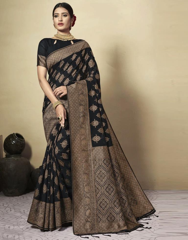 Black Cotton Saree | Leemboodi