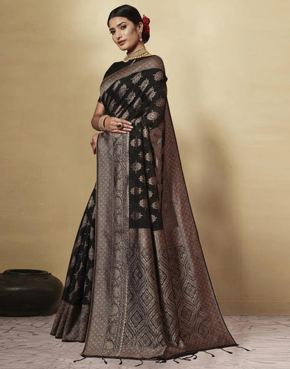 Black Cotton Saree | Leemboodi