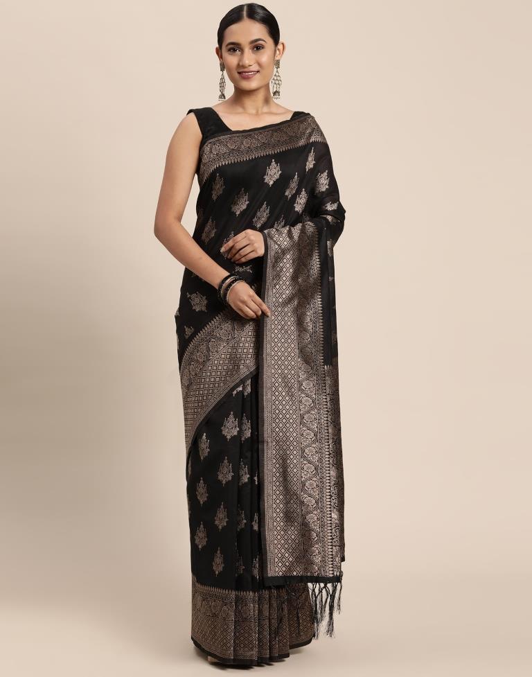 Black Cotton Saree | Leemboodi