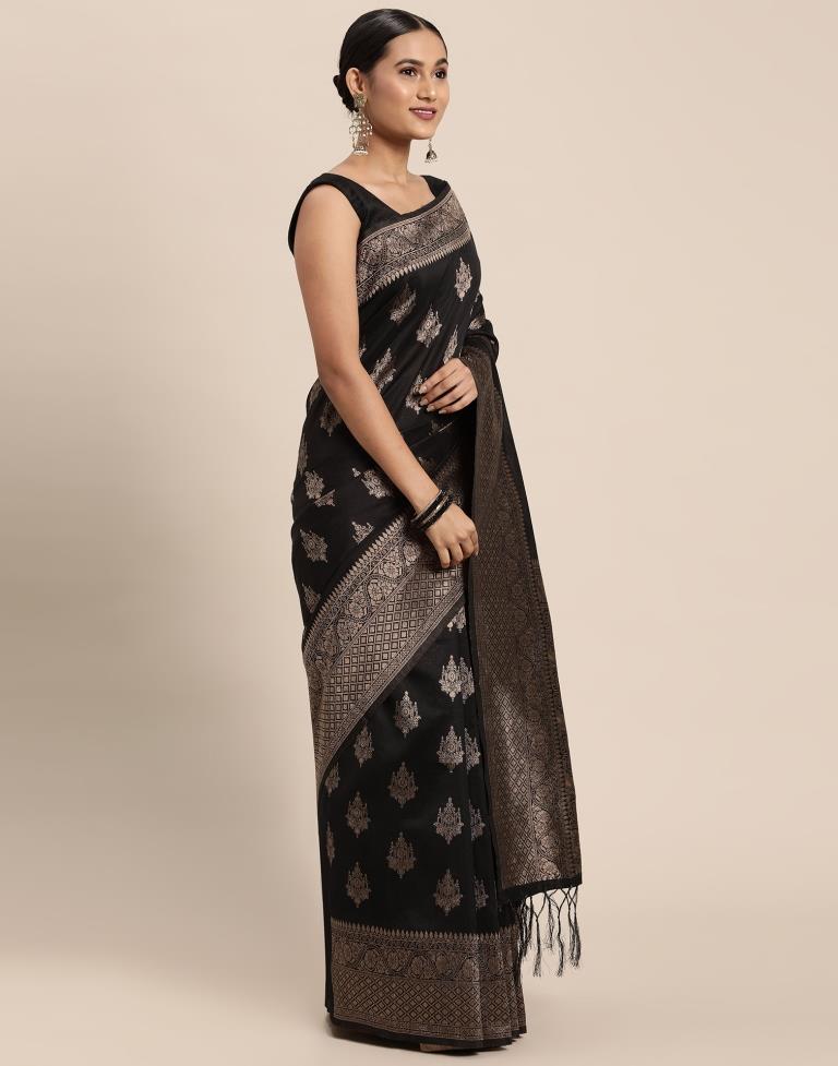 Black Cotton Saree | Leemboodi