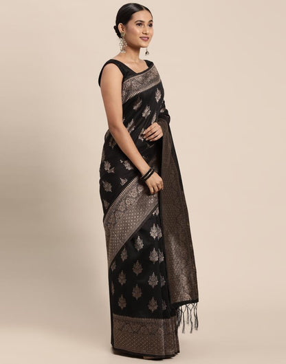 Black Cotton Saree | Leemboodi