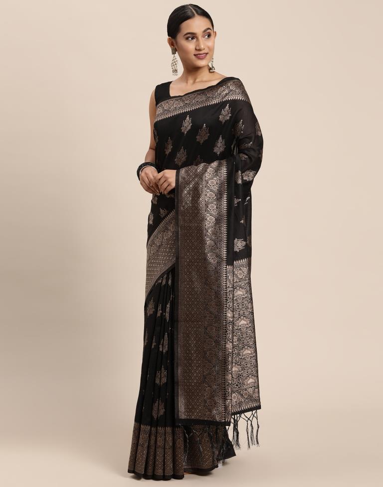 Black Cotton Saree | Leemboodi