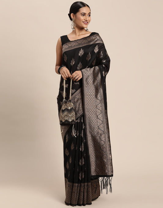 Black Cotton Saree | Leemboodi