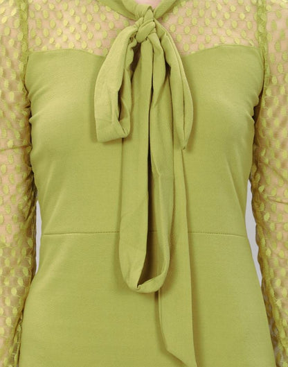 Olive Green Coloured Lycra Knitted bodycon dress | Sudathi