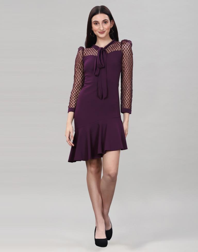 Wine Knitted bodycon dress | Sudathi