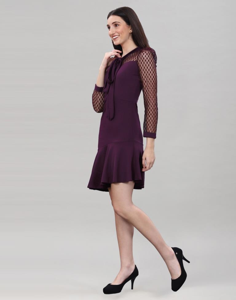 Wine Knitted bodycon dress | Sudathi