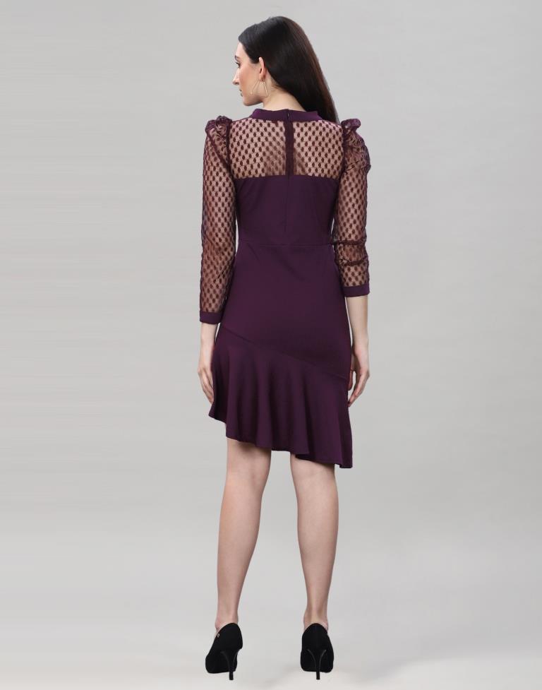 Wine Knitted bodycon dress | Sudathi