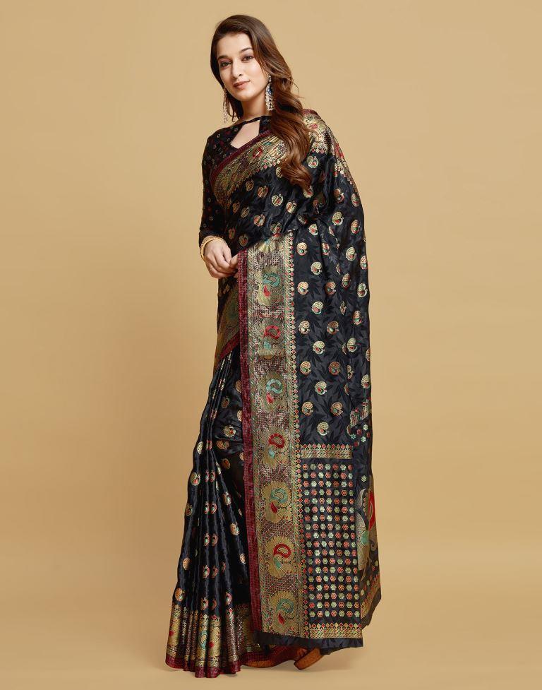 Black Silk Saree | Leemboodi
