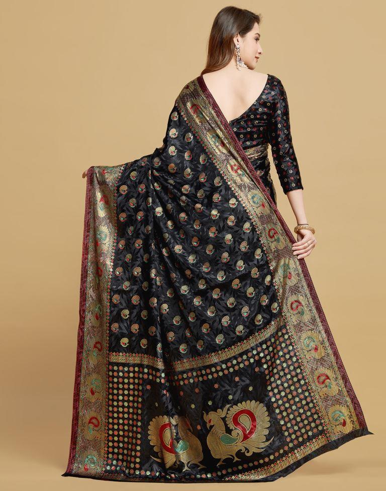 Black Silk Saree | Leemboodi